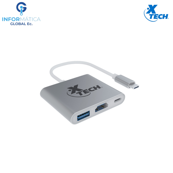 ADAPTADOR MULTIPUERTO USB TIPO C 3 EN 1 (15CM) XTECH XTC-565
