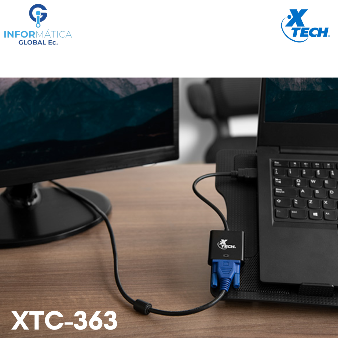 ADAPTADOR DE VIDEO HDMI MACHO A VGA HEMBRA XTECH XTC-363 COLOR NEGRO - Imagen 5