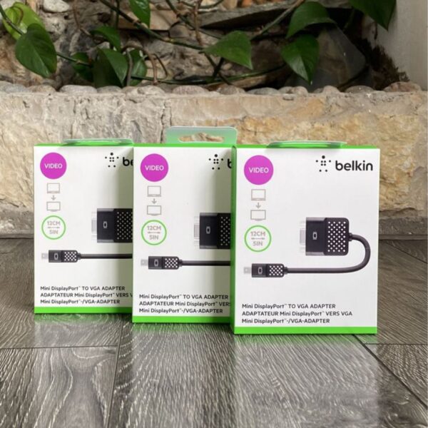 ADAPTADOR MINI DISPLAY PORT A VGA 12CM BELKIN COLOR NEGRO - Imagen 2