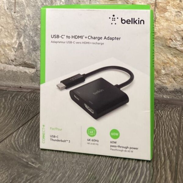 ADAPTADOR USB TIPO C A RJ45 + CARGA 60W BELKIN COLOR NEGRO - Imagen 2