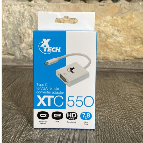 ADAPTADOR USB TIPO C A VGA 20CM XTECH XTC-550 COLOR BLANCO - Imagen 2