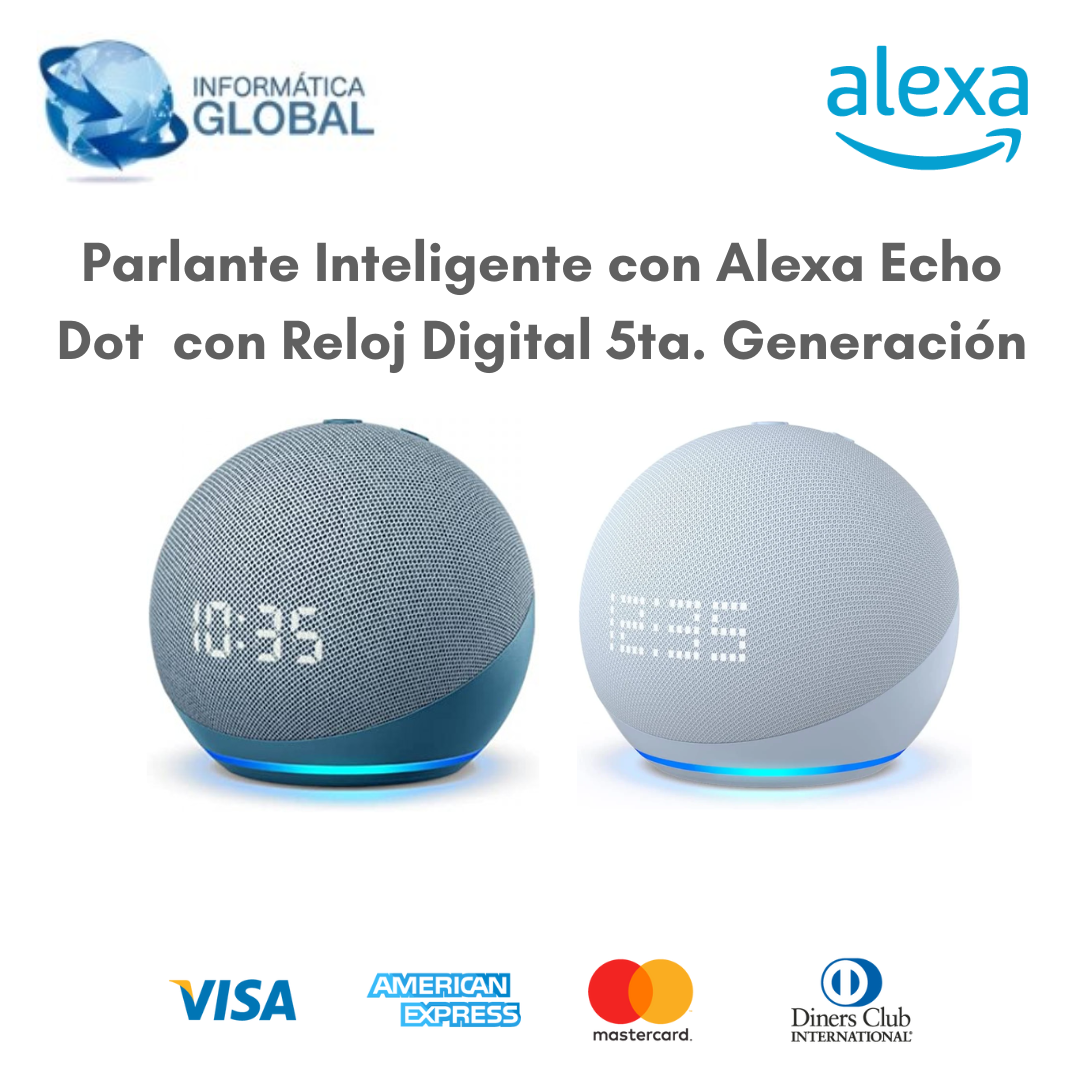 Alexa  Echo Dot con Reloj 5ta Generación Azul