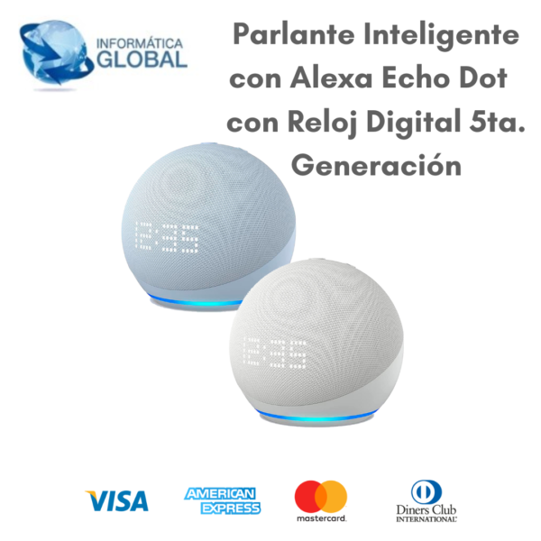 PARLANTE INTELIGENTE CON ALEXA ECHO DOT CON RELOJ 5TA. GENERACIÓN - Imagen 5