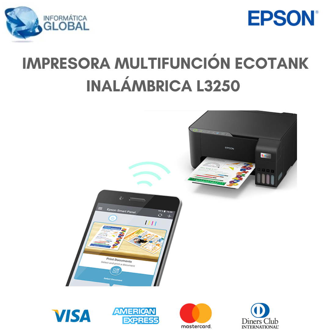 Impresora MultifunciÓn InalÁmbrica Epson Ecotank L3250 Informática Global Ec 7869