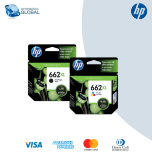JUEGO DE CARTUCHOS DE TINTA ALTA CAPACIDAD COLOR NEGRO CZ105AL Y TRICOLOR CZ106AL HP 662XL