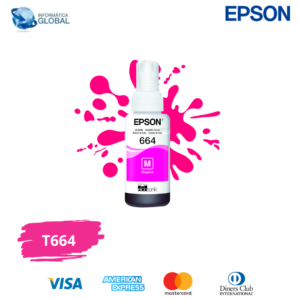 BOTELLA DE TINTA EPSON ECOTANK T664 RENDIMIENTO 70ML / 6500 PÁGINAS COLOR MAGENTA