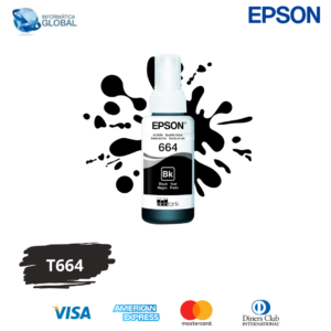 BOTELLA DE TINTA EPSON ECOTANK T664 RENDIMIENTO 70ML / 6500 PÁGINAS COLOR NEGRO