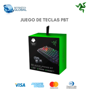 JUEGO RESISTENTE DE TECLAS Y CABLE ESPIRAL RAZER PBT QUARTZ
