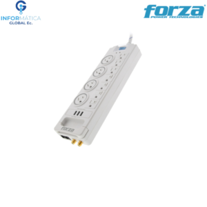 REGLETA PROTECTOR DE SOBRECARGAS 11 TOMAS FORZA FSP-1011USBW