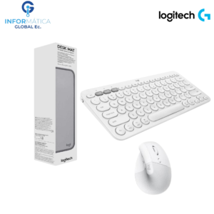 COMBO TECLADO K380 MOUSE ERGO LIFT Y ALFOMBRILLA DESK MAT LOGITECH