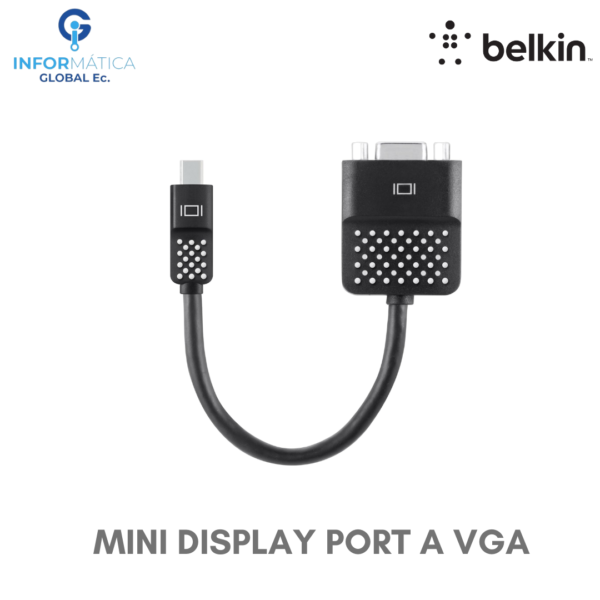 ADAPTADOR MINI DISPLAY PORT A VGA 12CM BELKIN COLOR NEGRO - Imagen 4