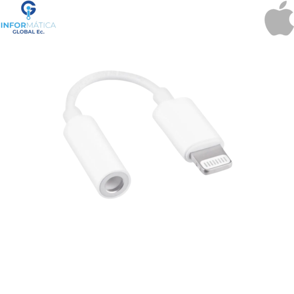 ADAPTADOR DE AUDIO 3.5MM A LIGHTNING APPLE ORIGINAL COLOR BLANCO