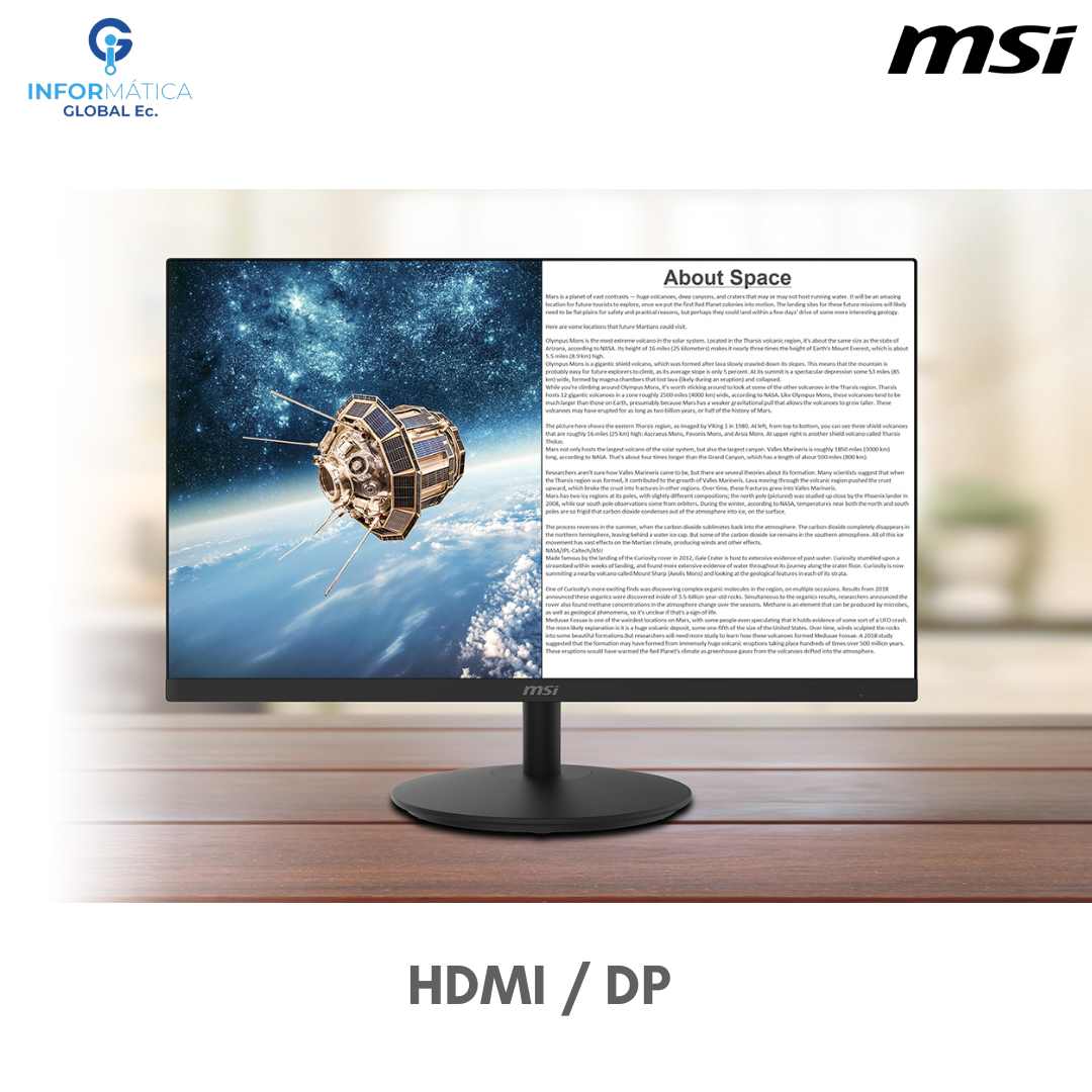 MONITOR PLANO 1920X1080P FULL HD 100HZ 1MS MSI MP242L 24 PULGADAS - Imagen 4