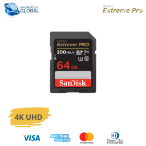 TARJETA MEMORIA SDHC & SDXC 4K UHD SANDISK XTREME PRO 64GB / C10 / U3