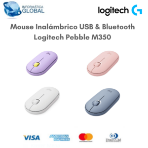 MOUSE INALÁMBRICO ESTILIZADO USB & BLUETOOTH LOGITECH PEBBLE M350