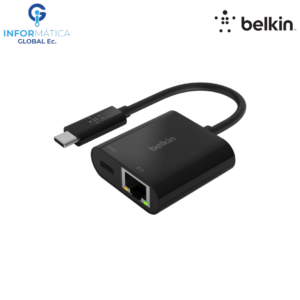 ADAPTADOR USB TIPO C A RJ45 + CARGA 60W BELKIN COLOR NEGRO