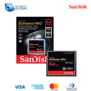 TARJETA DE MEMORIA COMPACT FLASH 160 MB/S SANDISK EXTREME PRO 64GB