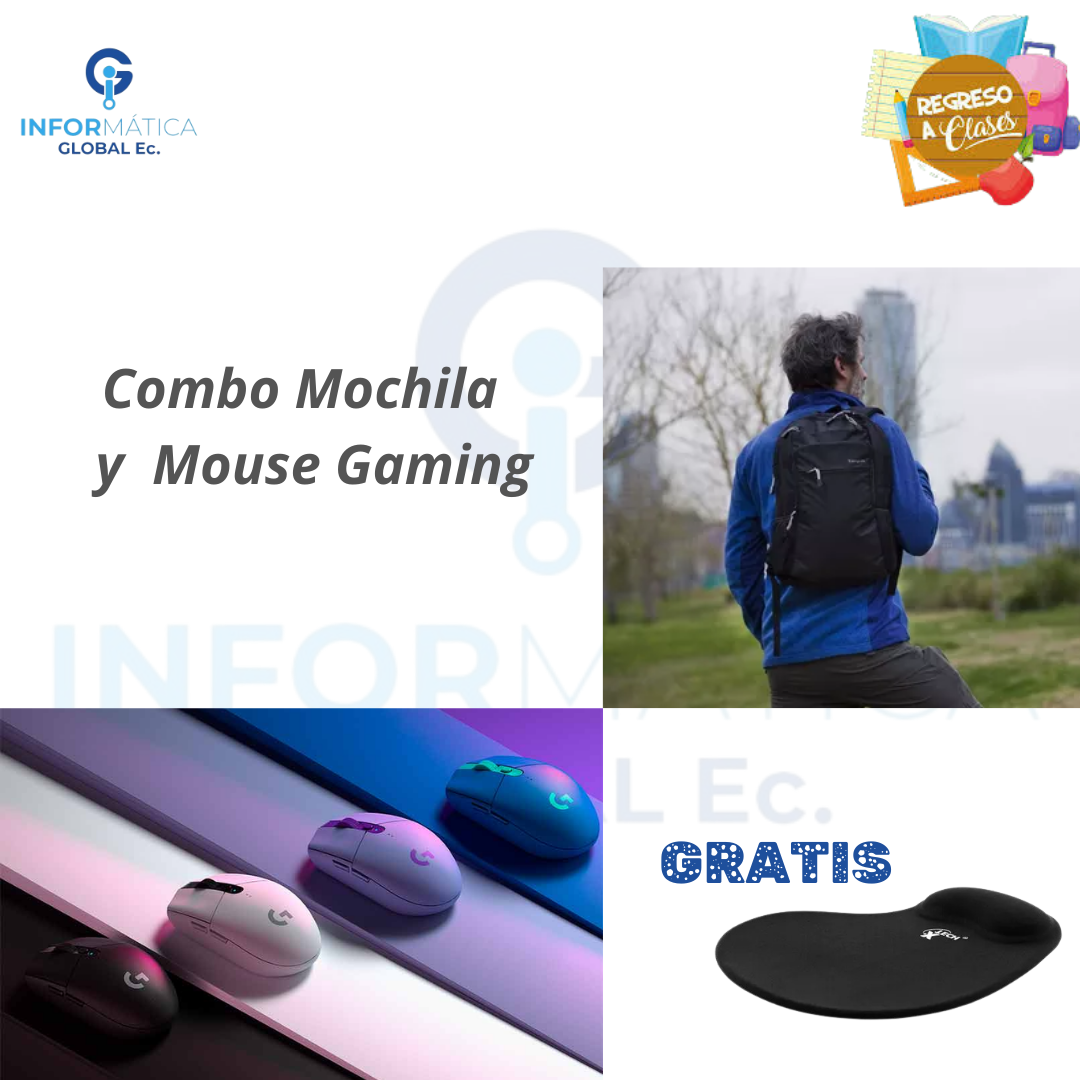 COMBO MOCHILA TARGUS Y MOUSE GAMING LOGITECH G305 PARA NIÑO - Imagen 2