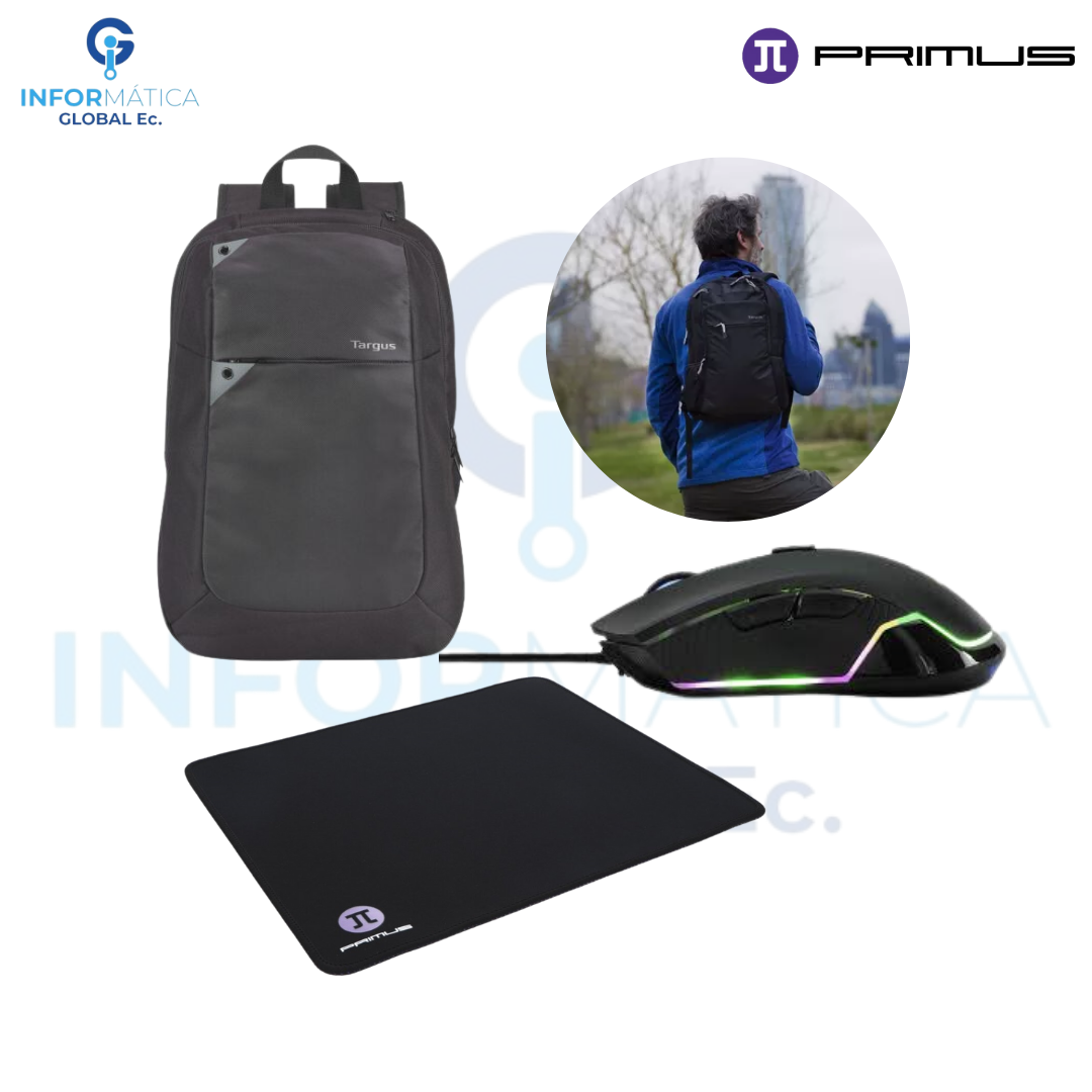 COMBO MOCHILA TARGUS MOUSE Y ALFOMBRILLA PRIMUS GAMING - Imagen 2
