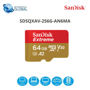 TARJETA MEMORIA CON ADAPTADOR MICRO SDXC SANDISK XTREME 64GB / C10