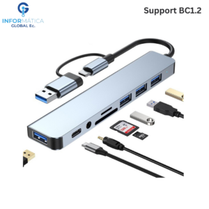 ADAPTADOR MULTIPUERTO ESTACIÓN DE ACOPLAMIENTO USB-C 4K VIENON 8 EN 1