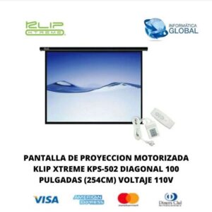 PANTALLA MOTORIZADA DE PROYECCIÓN DIAGONAL 100″ KLIP XTREME KPS-502